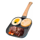 Frigideira Antiaderente Com 3 Divisórias Fritar Ovo Bacon Carne Frango Lanche Mu
