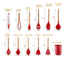 Utensílios Antiferrugem Silicone BPA, Kit Colher, 12 unid.