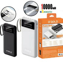 Carregador Portátil 4 Saídas Visor e Lanterna 10000mAh A'Gold BTE-18A