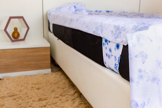 Jogo de lençol padrão 3 peças percal com aba