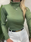 Blusa Feminina em Ribana Manga Longa Cacharrel Morgana Ref. 933